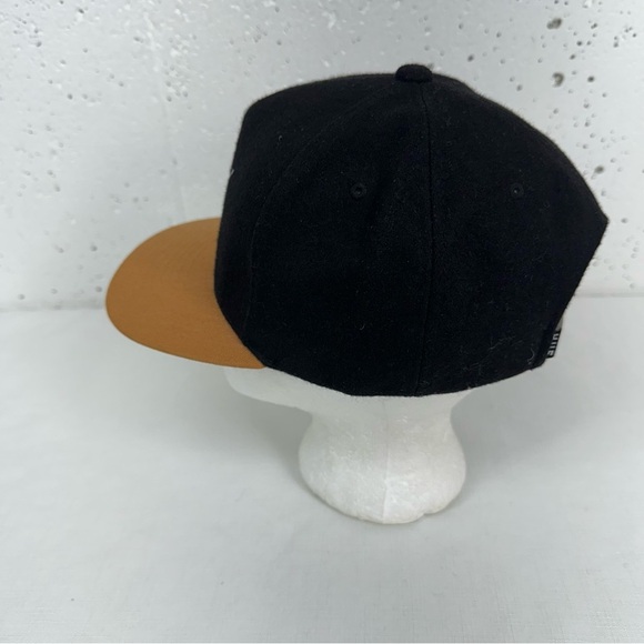 HUF Black and Tan Wool Blend Snapback Baseball Hat Cap - Picture 11 of 16